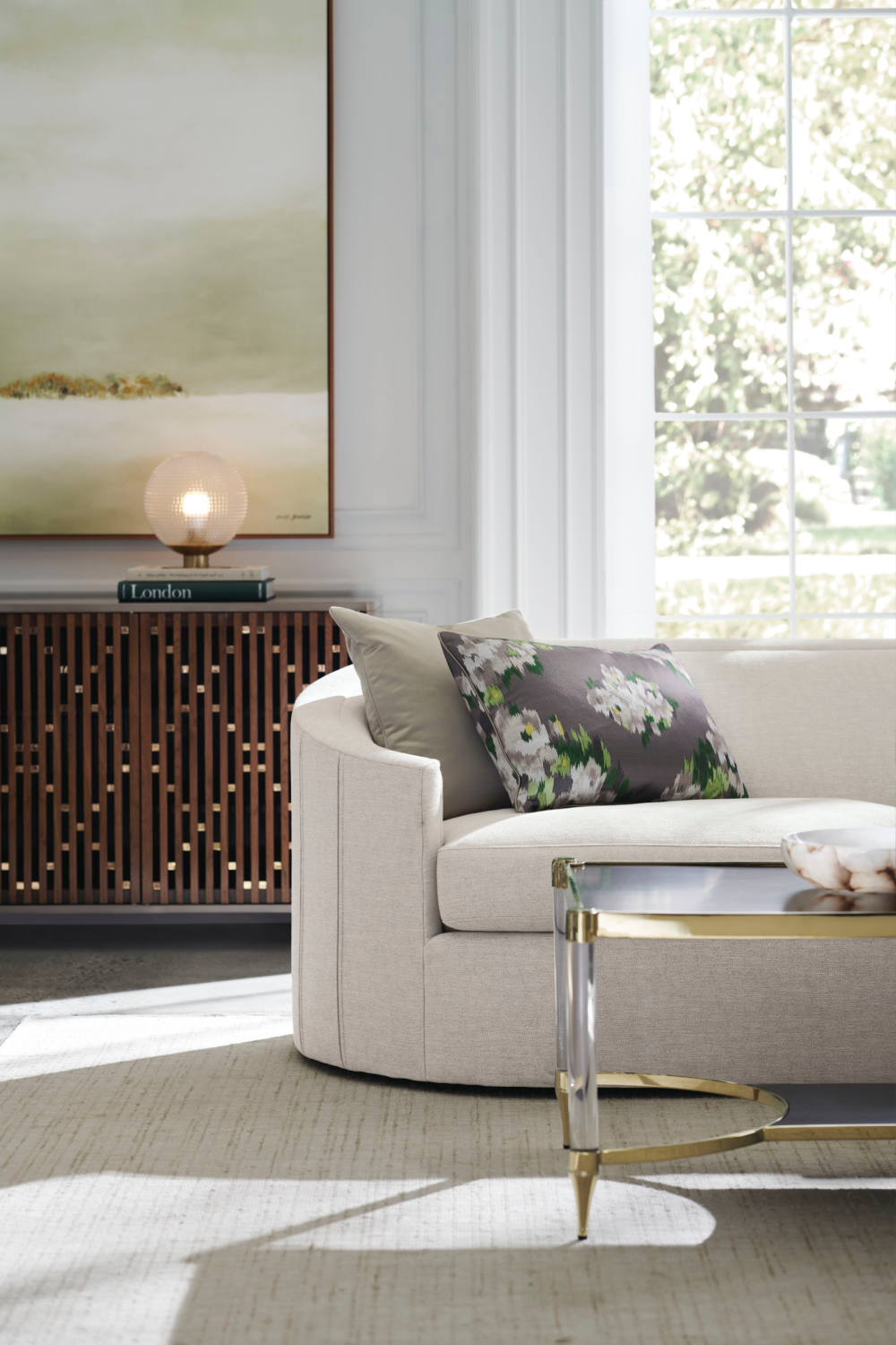 Slatted Wood Media Console | Caracole Diamond In The Rough | Caracole.eu.com