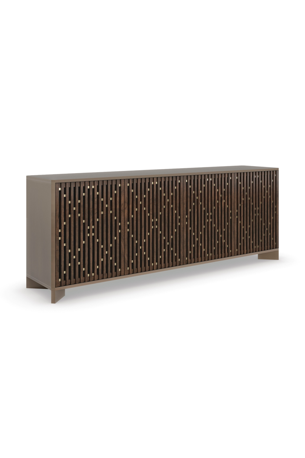 Slatted Wood Media Console | Caracole Diamond In The Rough | Caracole.eu.com