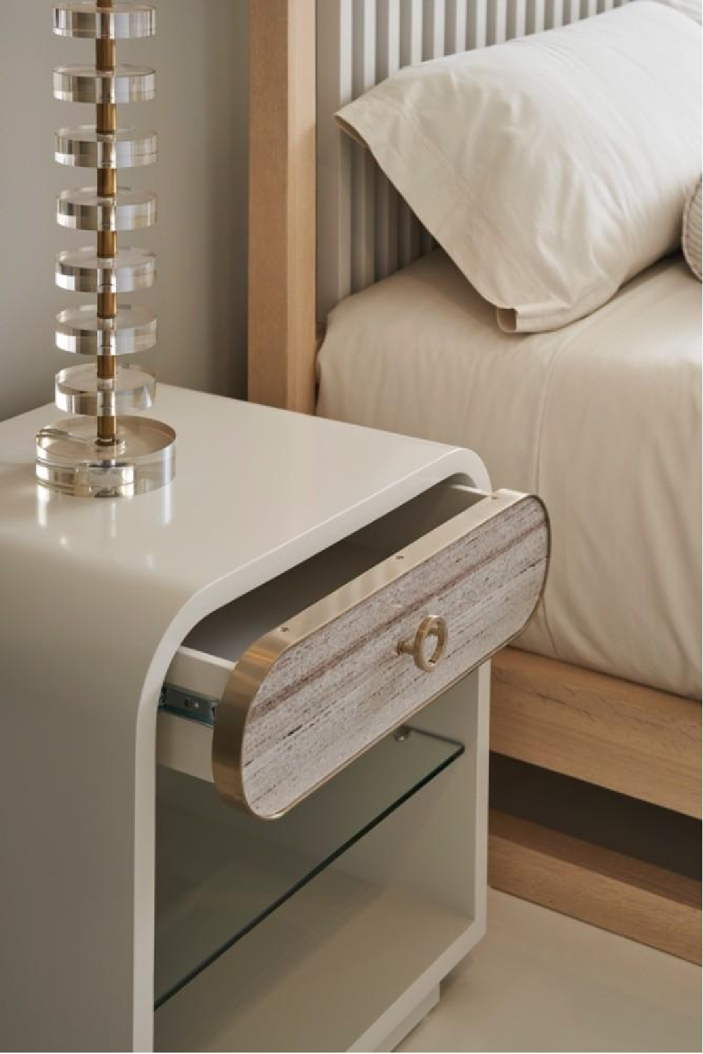 White Modern Nightstand | Caracole Quarry | Caracole.eu.com