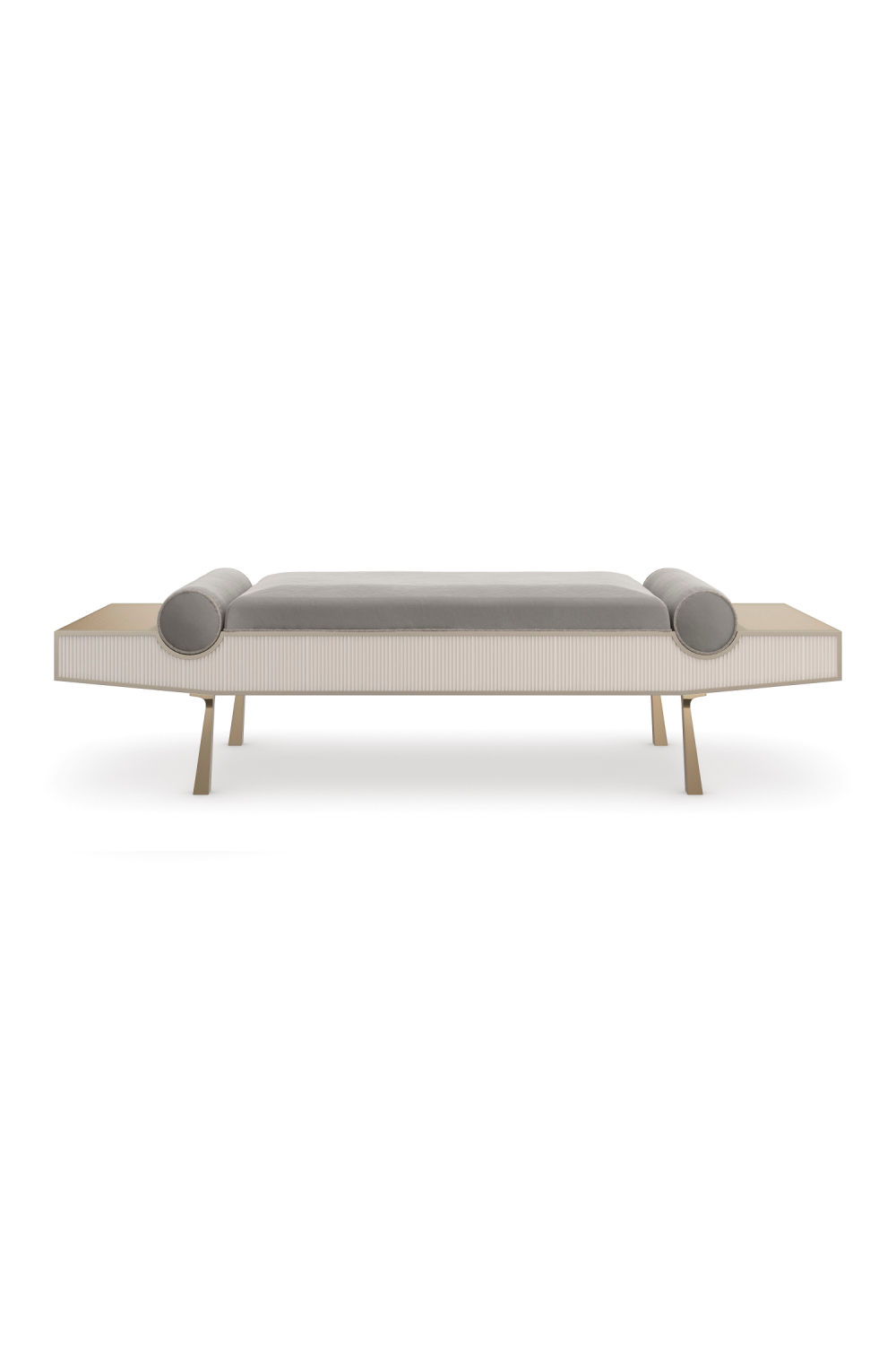 Gray Mohair Modern Bench | Caracole Roll Play | Caracole.eu.com