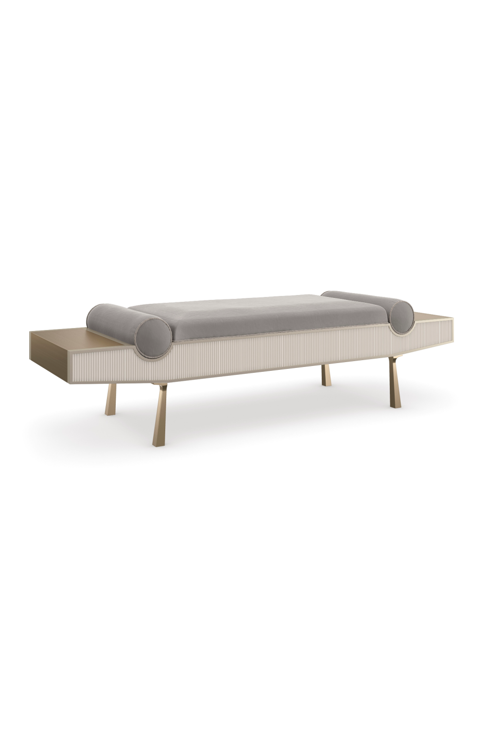 Gray Mohair Modern Bench | Caracole Roll Play | Caracole.eu.com