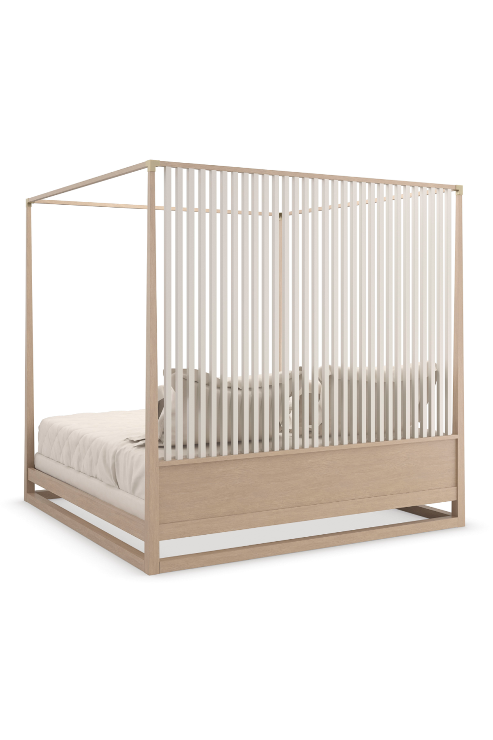 Light Oak Canopy Bed | Caracole Pinstripe | Caracole.eu.com
