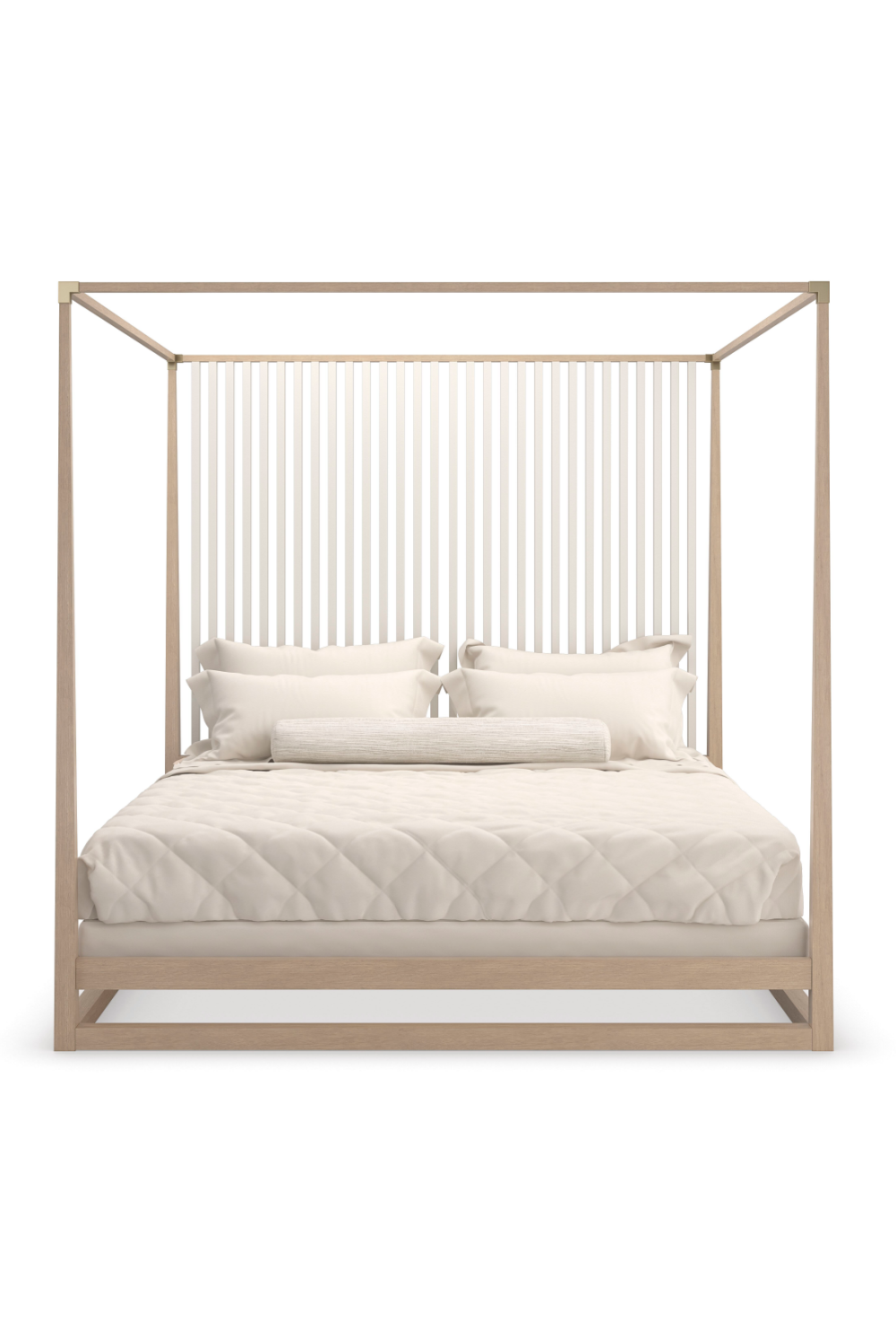 Light Oak Canopy Bed | Caracole Pinstripe | Caracole.eu.com