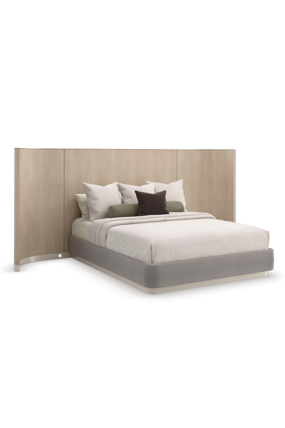 Gray Minimalist Winged Bed | Caracole Dream Chaser | Caracole.eu.com
