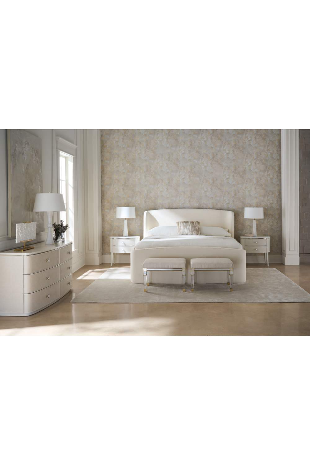 Ivory Ribbed Bed | Caracole Soft Embrace | Caracole.eu.com