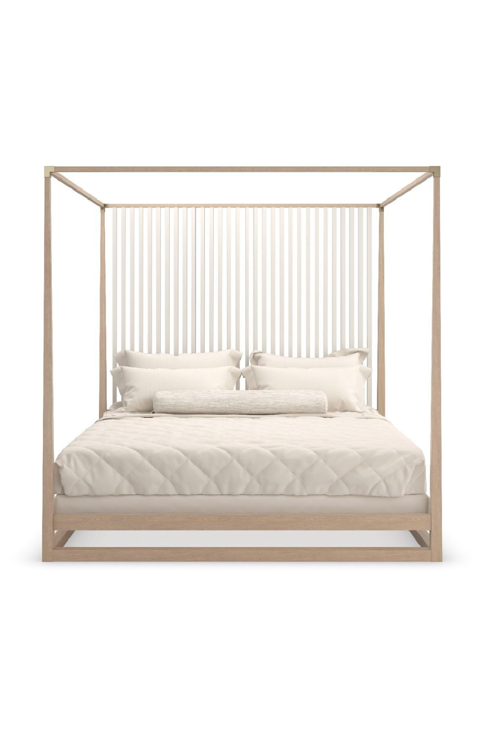 Light Oak Canopy Bed | Caracole Pinstripe | Caracole.eu.com