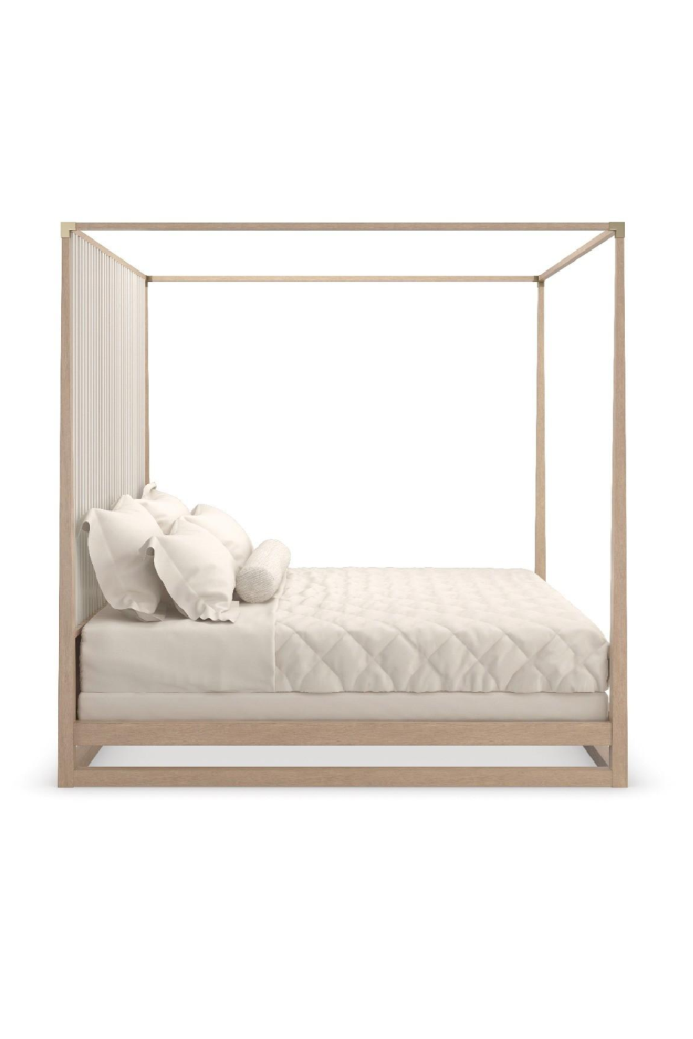 Light Oak Canopy Bed | Caracole Pinstripe | Caracole.eu.com