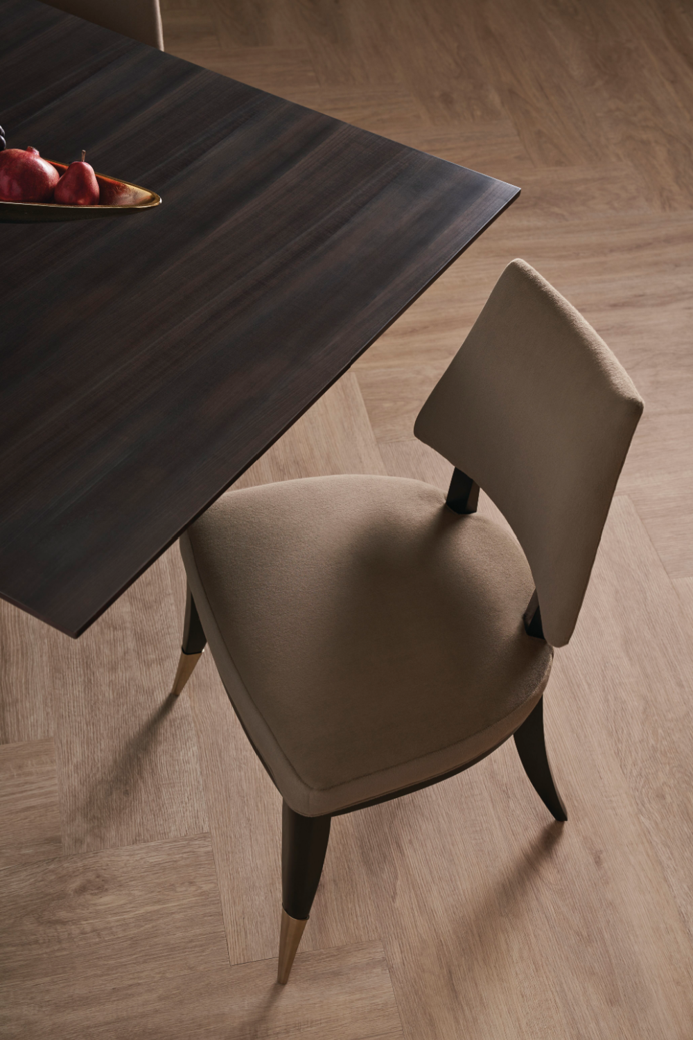 Taupe Velvet Dining Chair | Caracole Caress | Caracole.eu.com