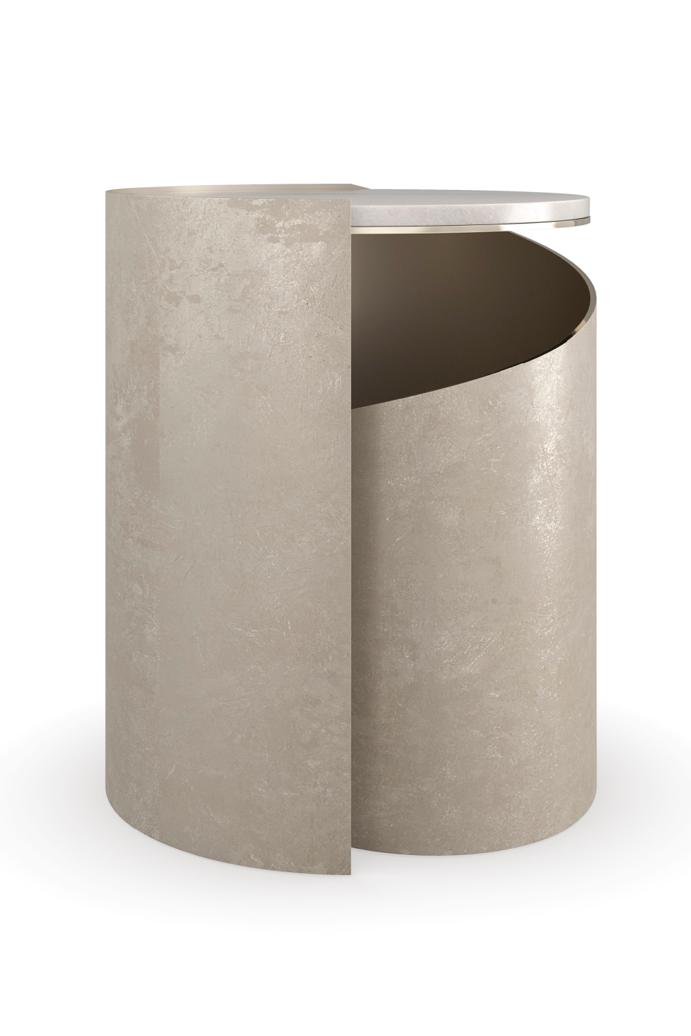 Spiral Silver Leaf Side Table | Caracole Nautilus | Caracole.eu.com