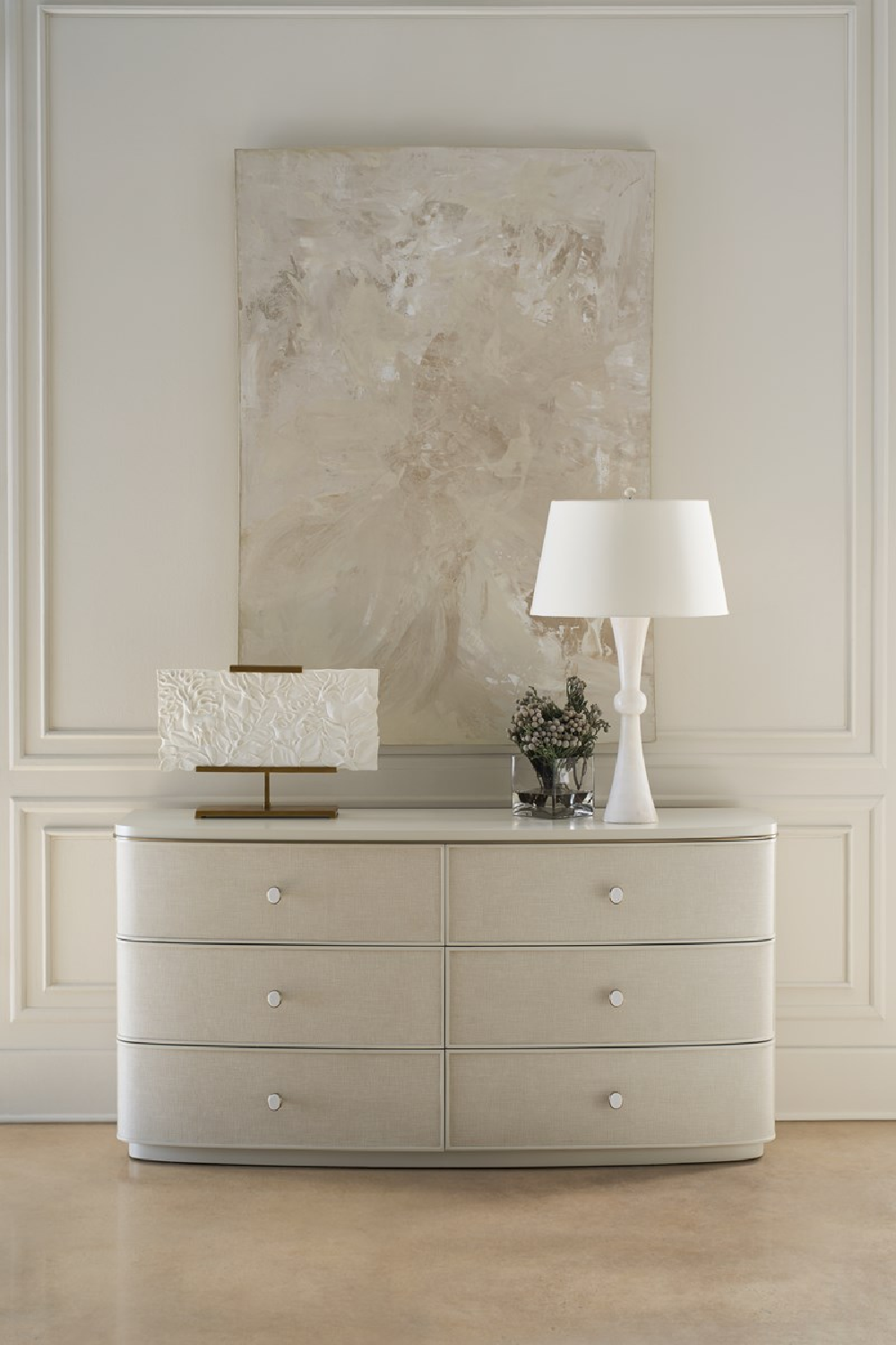 Cream Linen 6-Drawer Dresser | Caracole Lyon | Caracole.eu.com