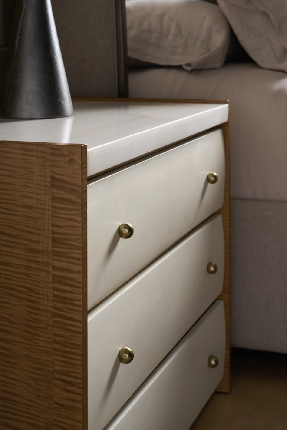Sycamore Panel 3-Drawer Nightstand | Caracole Avignon | Caracole.eu.com