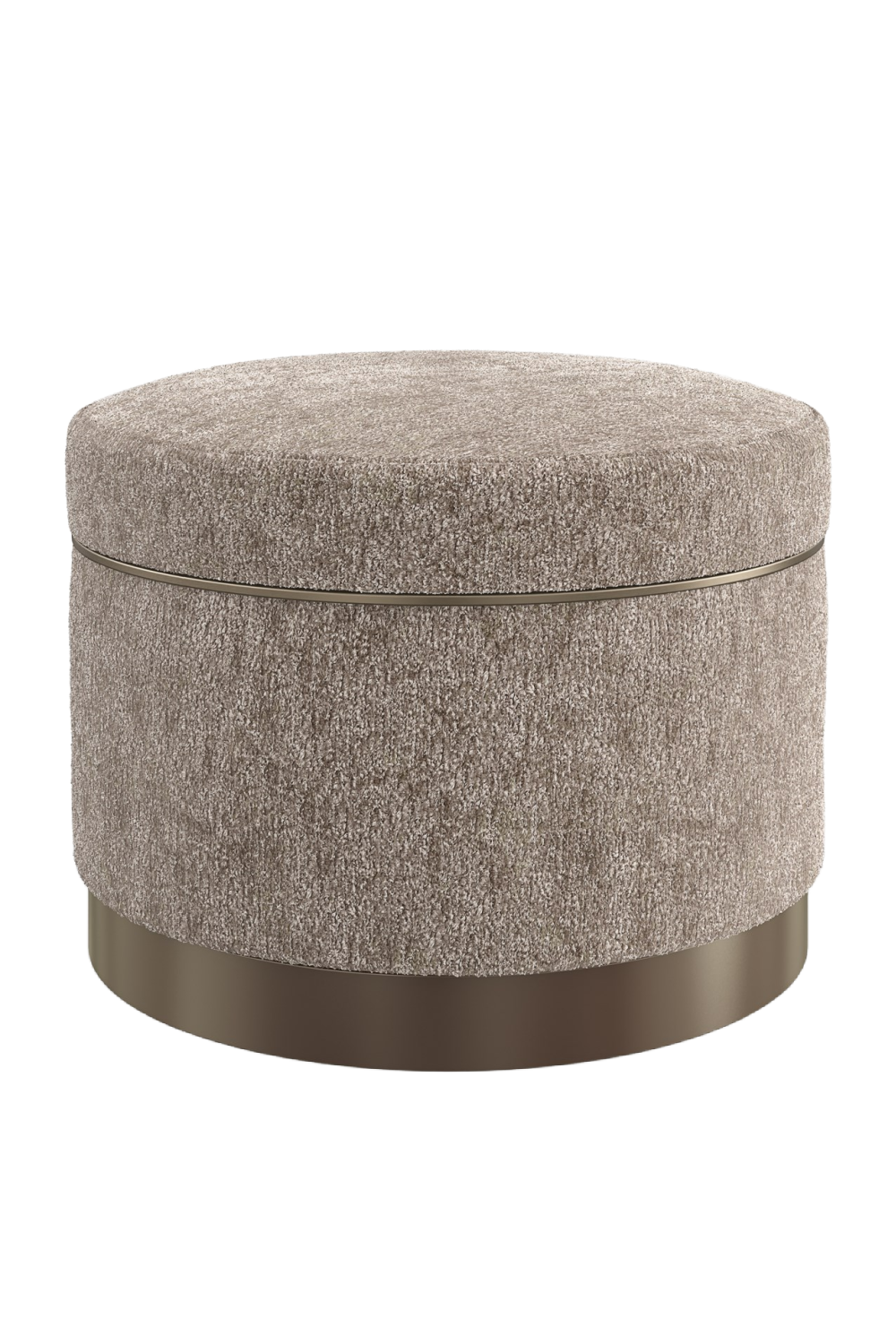 Round Chenille Storage Ottoman | Caracole Ritz | Caracole.eu.com