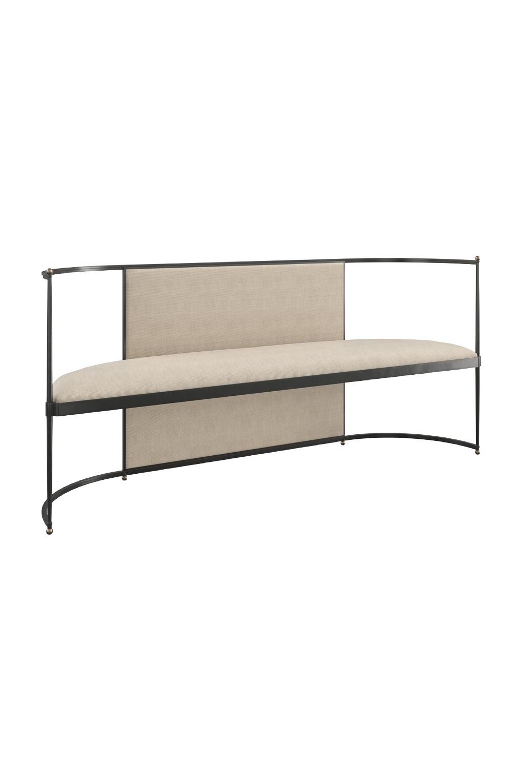 Metal Framed Wool Bench | Caracole Toulouse | Caracole.eu.com