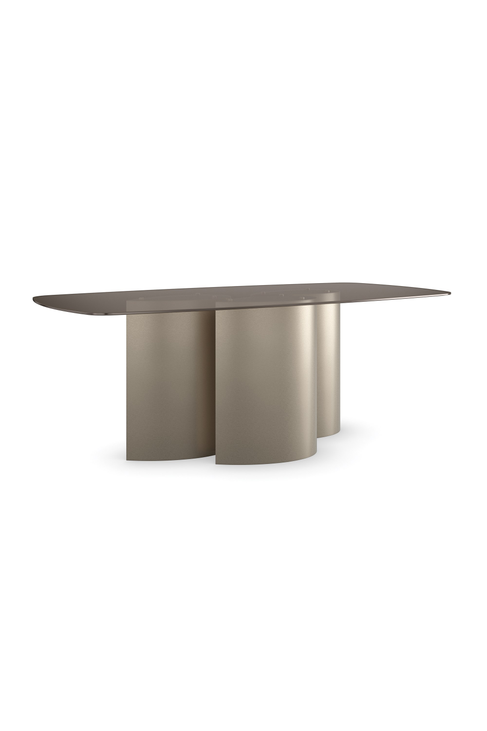 Gold 3-Column Base Dining Table | Caracole Aphelion 3 | Caracole.eu.com