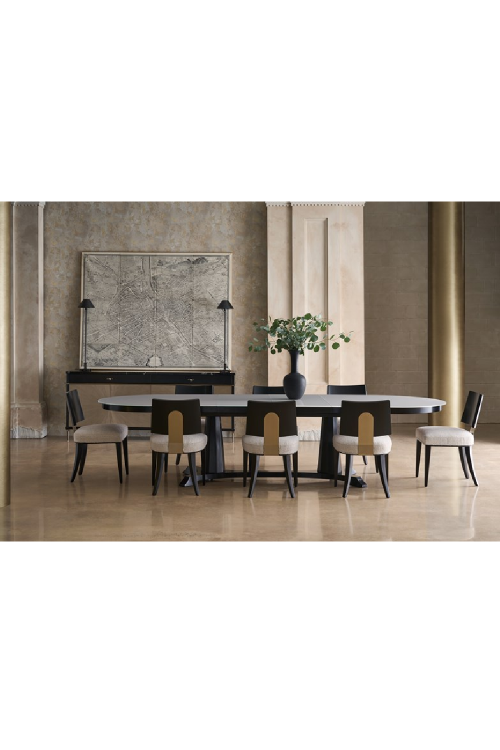 Oval Tempered Glass Dining Table | Caracole Bordeaux | Caracole.eu.com