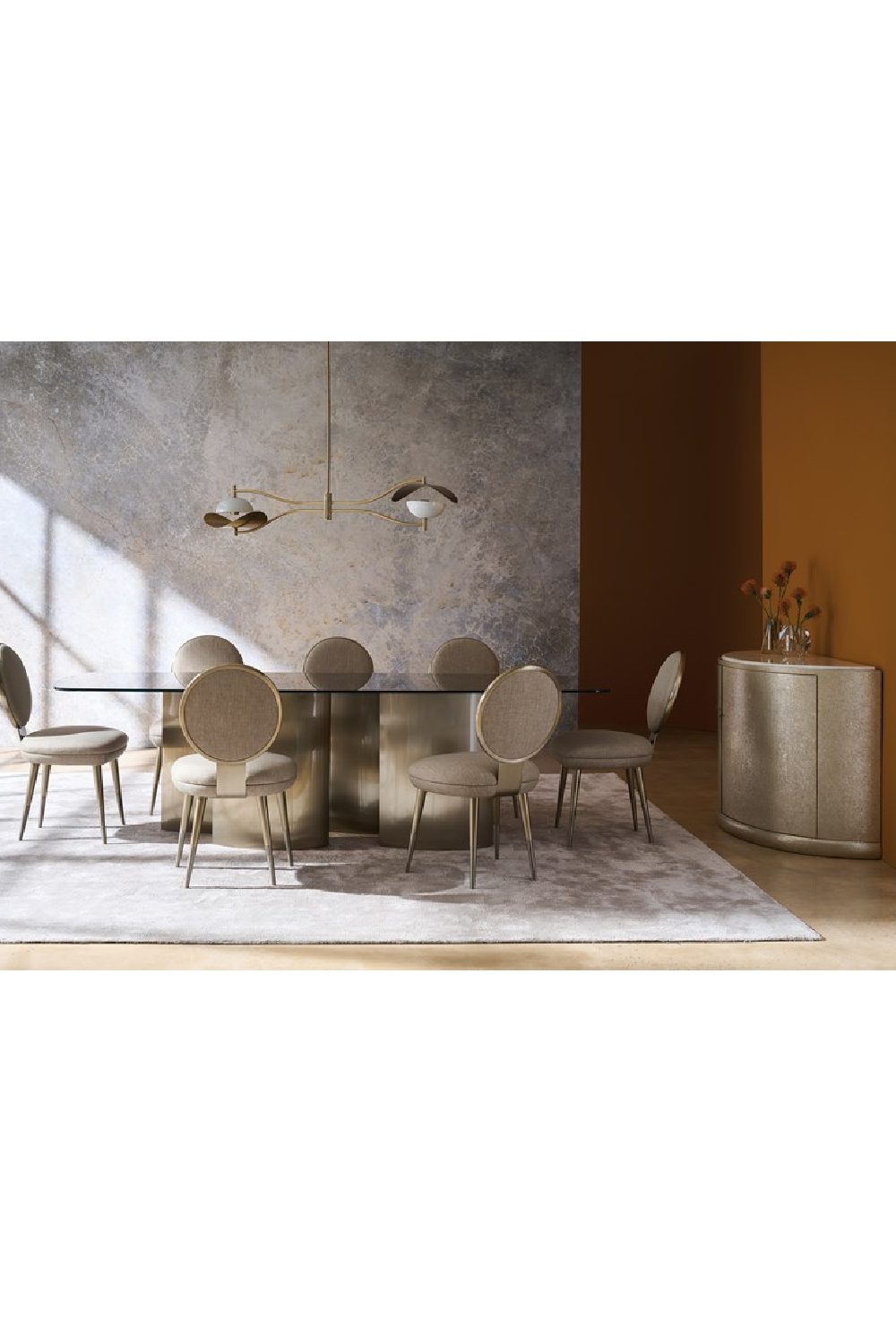 Gold Curved 2-Door Sideboard | Caracole Meridian | Caracole.eu.com