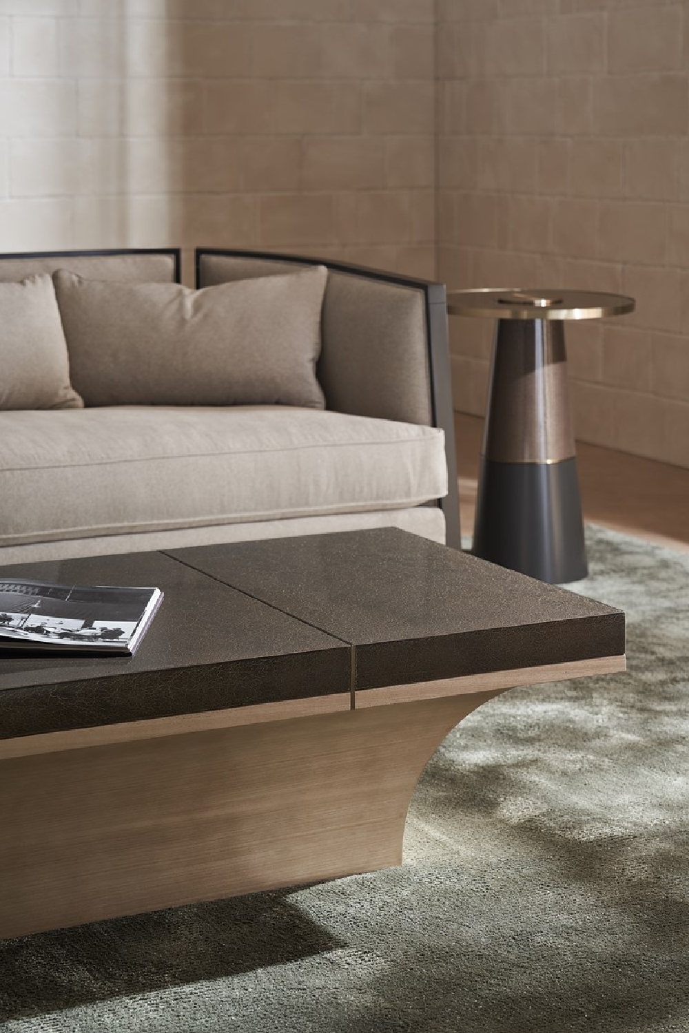 Gold Trimmed Wooden Coffee Table | Caracole Full Break | Caracole.eu.com