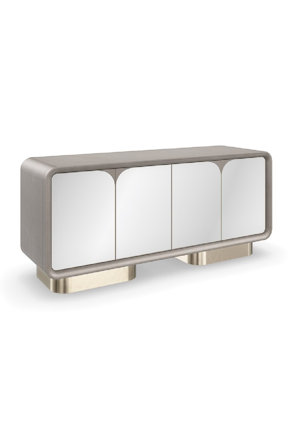 Mirrored 4-Door Media Unit | Caracole Aero | Caracole.eu.com