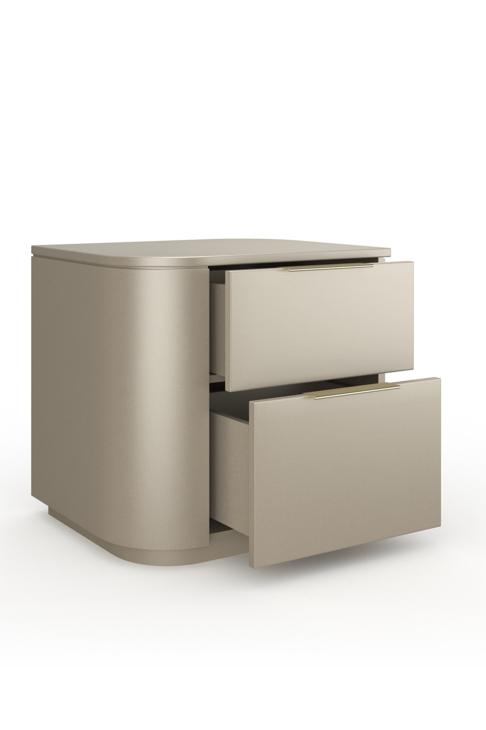 Silver Gloss 2-Drawer Nightstand | Caracole Oblique | Caracole.eu.com