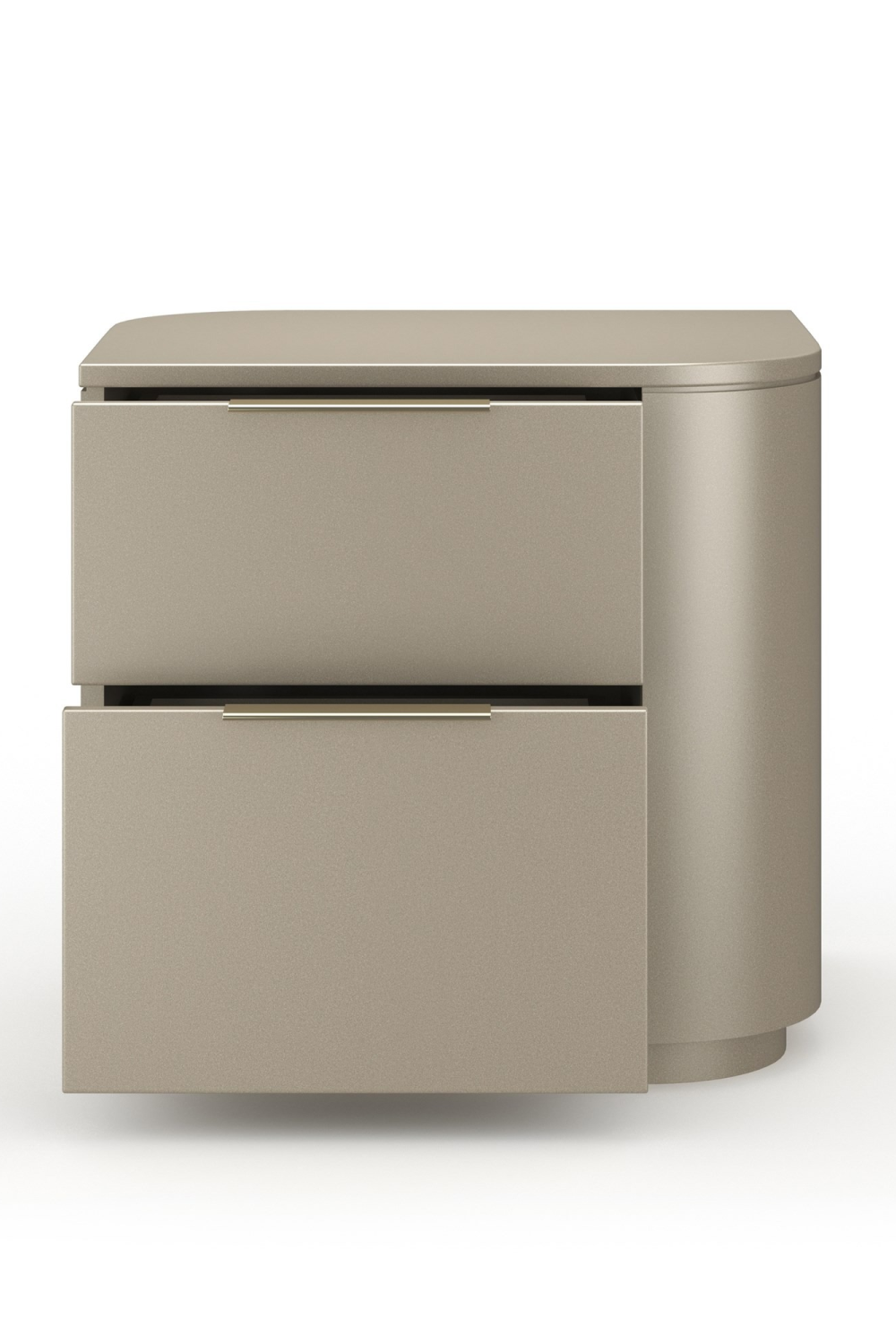 Silver Gloss 2-Drawer Nightstand | Caracole Oblique | Caracole.eu.com