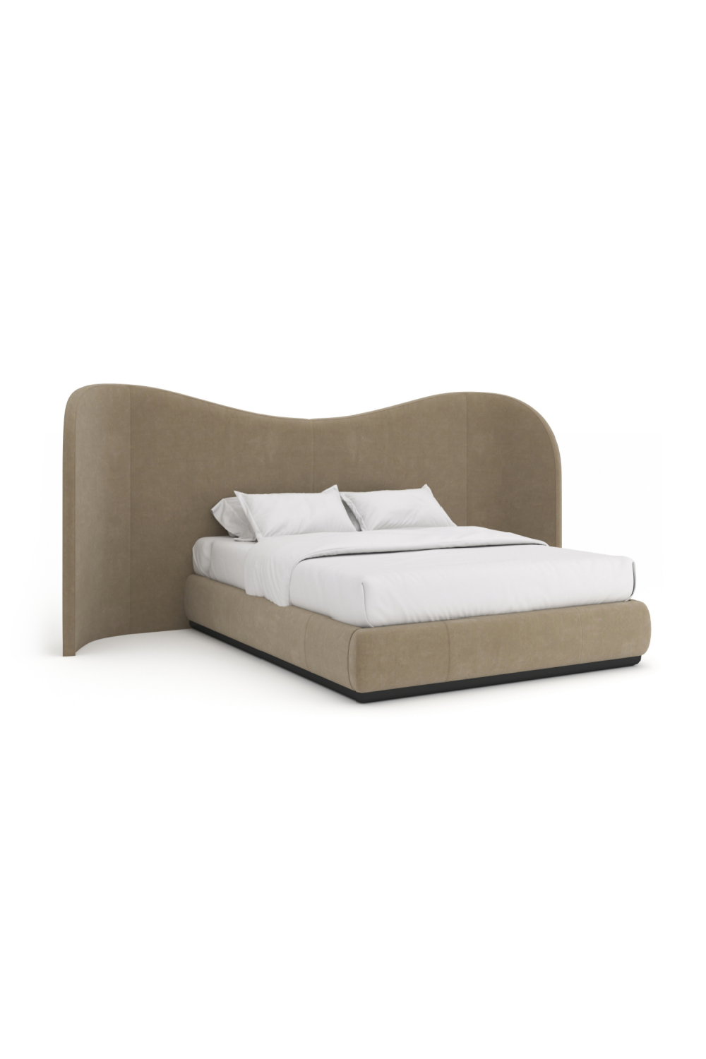 Taupe Velvet Bed | Caracole Clio | Caracole.eu.com