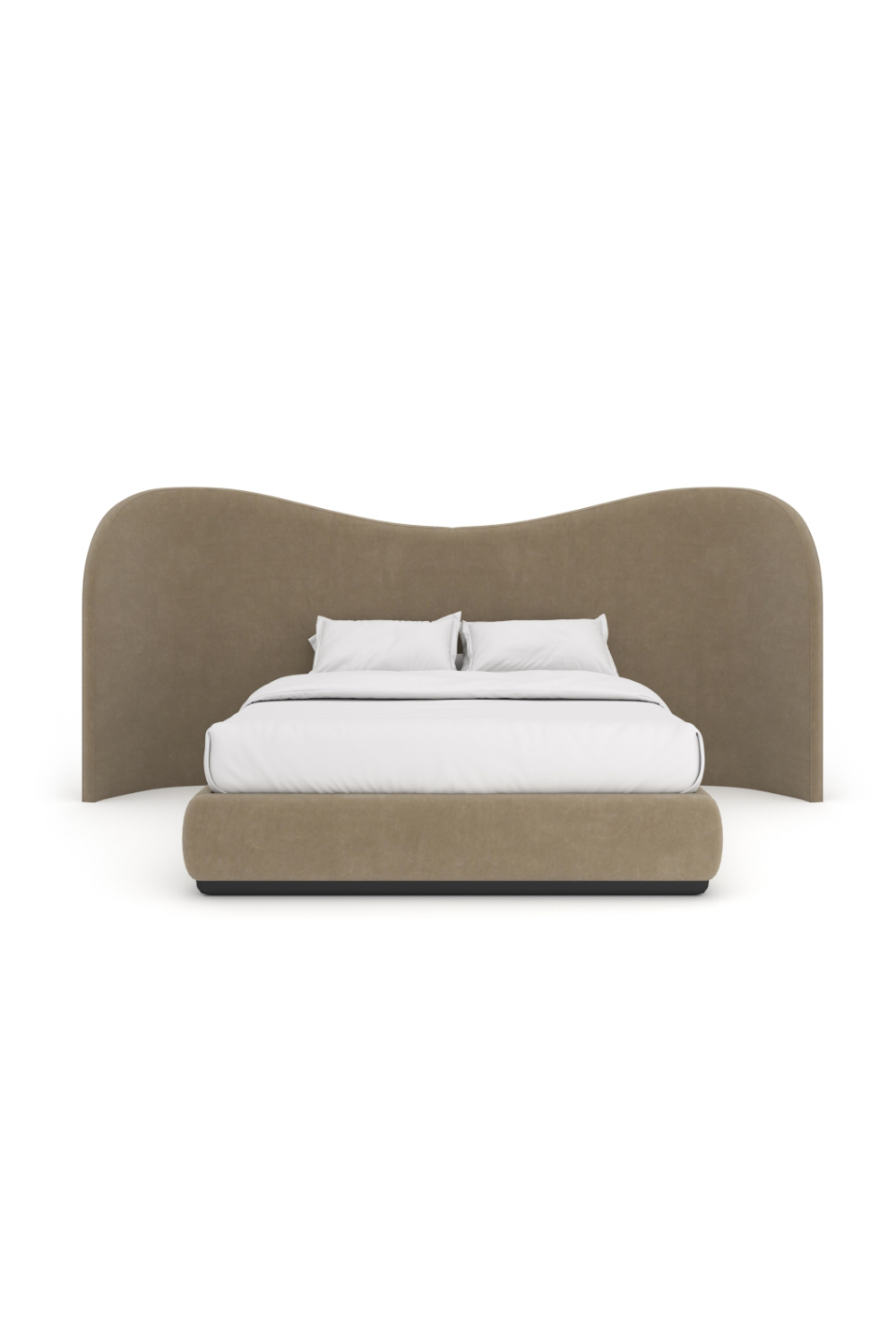 Taupe Velvet Bed | Caracole Clio | Caracole.eu.com