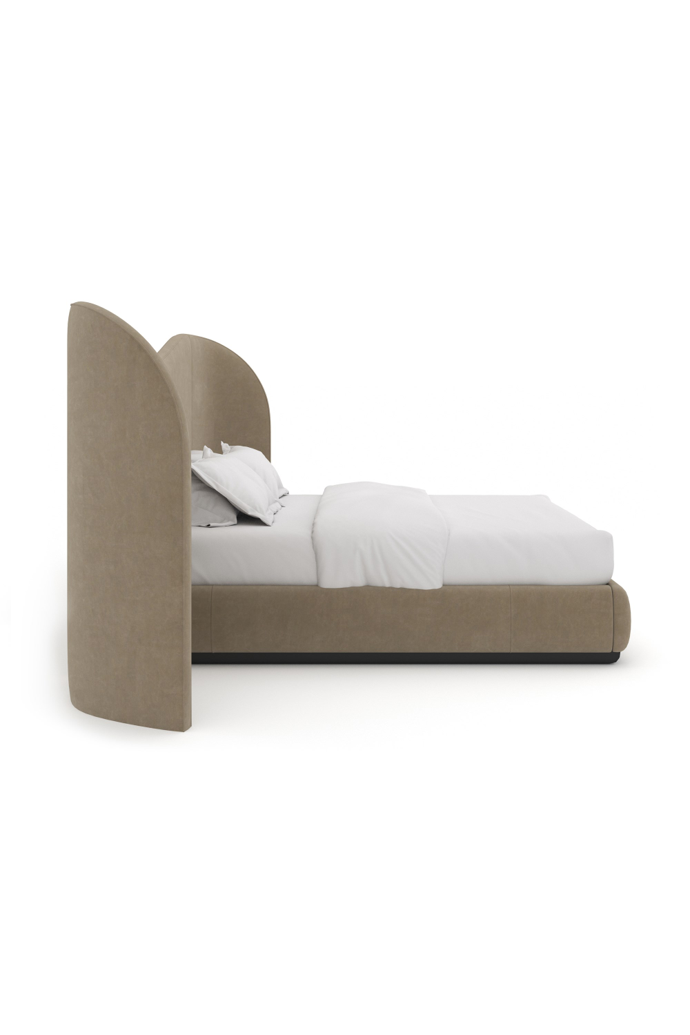 Taupe Velvet Bed | Caracole Clio | Caracole.eu.com