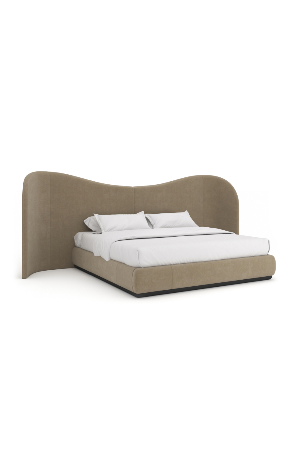 Taupe Velvet Bed | Caracole Clio | Caracole.eu.com