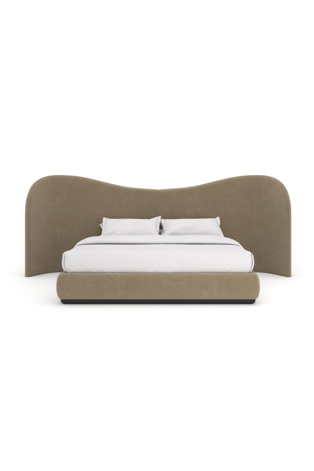 Taupe Velvet Bed | Caracole Clio | Caracole.eu.com