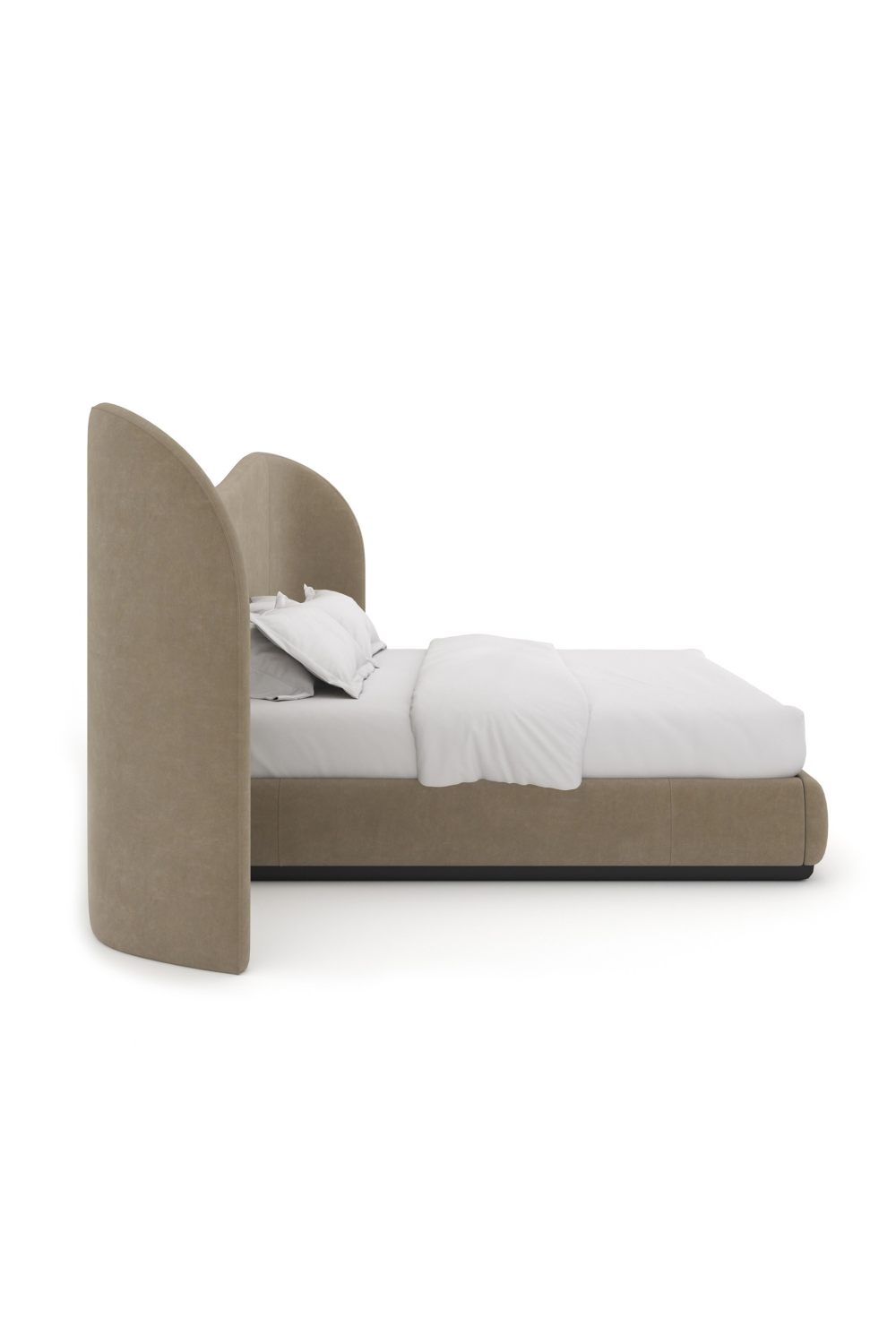 Taupe Velvet Bed | Caracole Clio | Caracole.eu.com