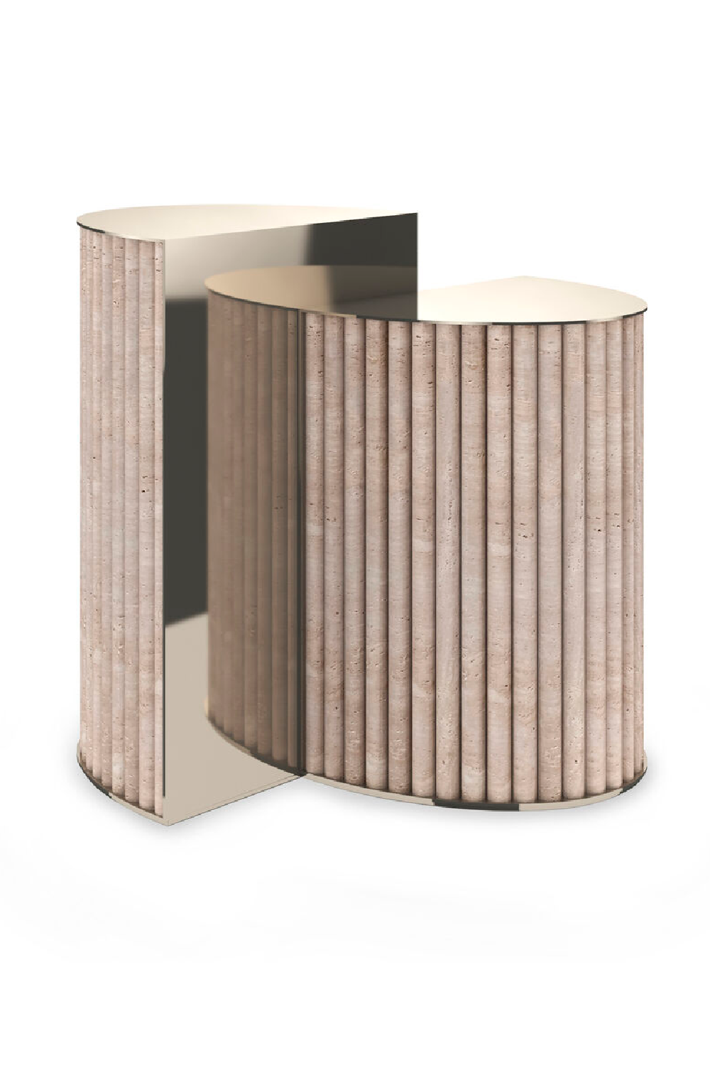 Ribbed Travertine Side Table | Caracole Hewn | Caracole.eu.com