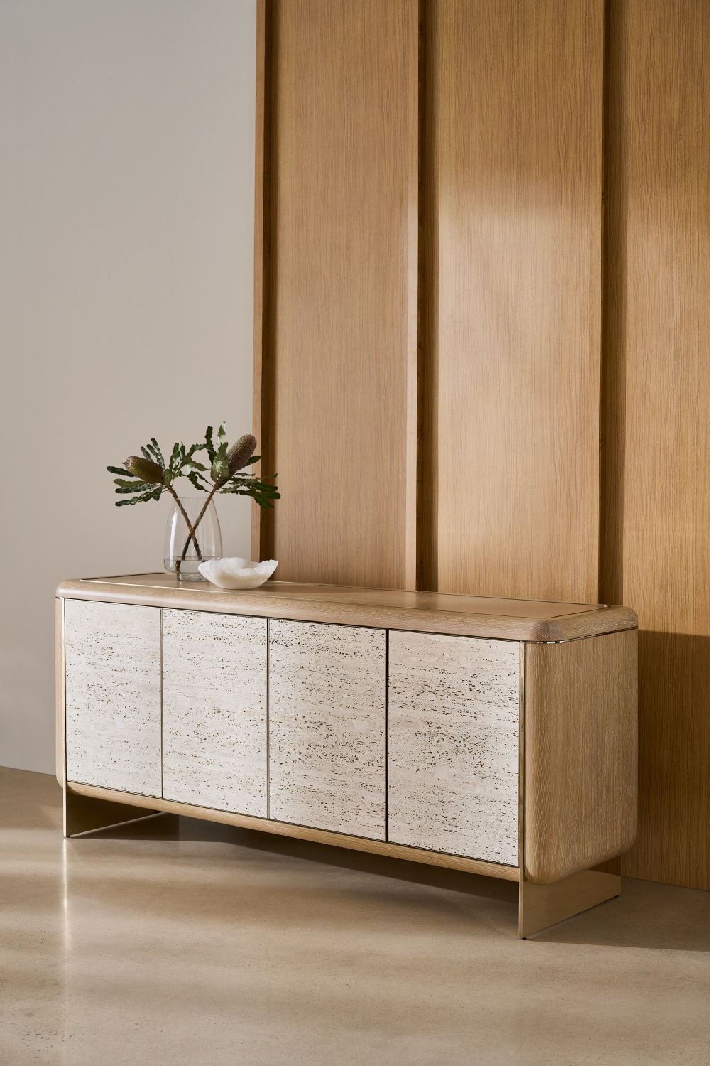 Travertine 4-Door Sideboard | Caracole Mojave | Caracole.eu.com