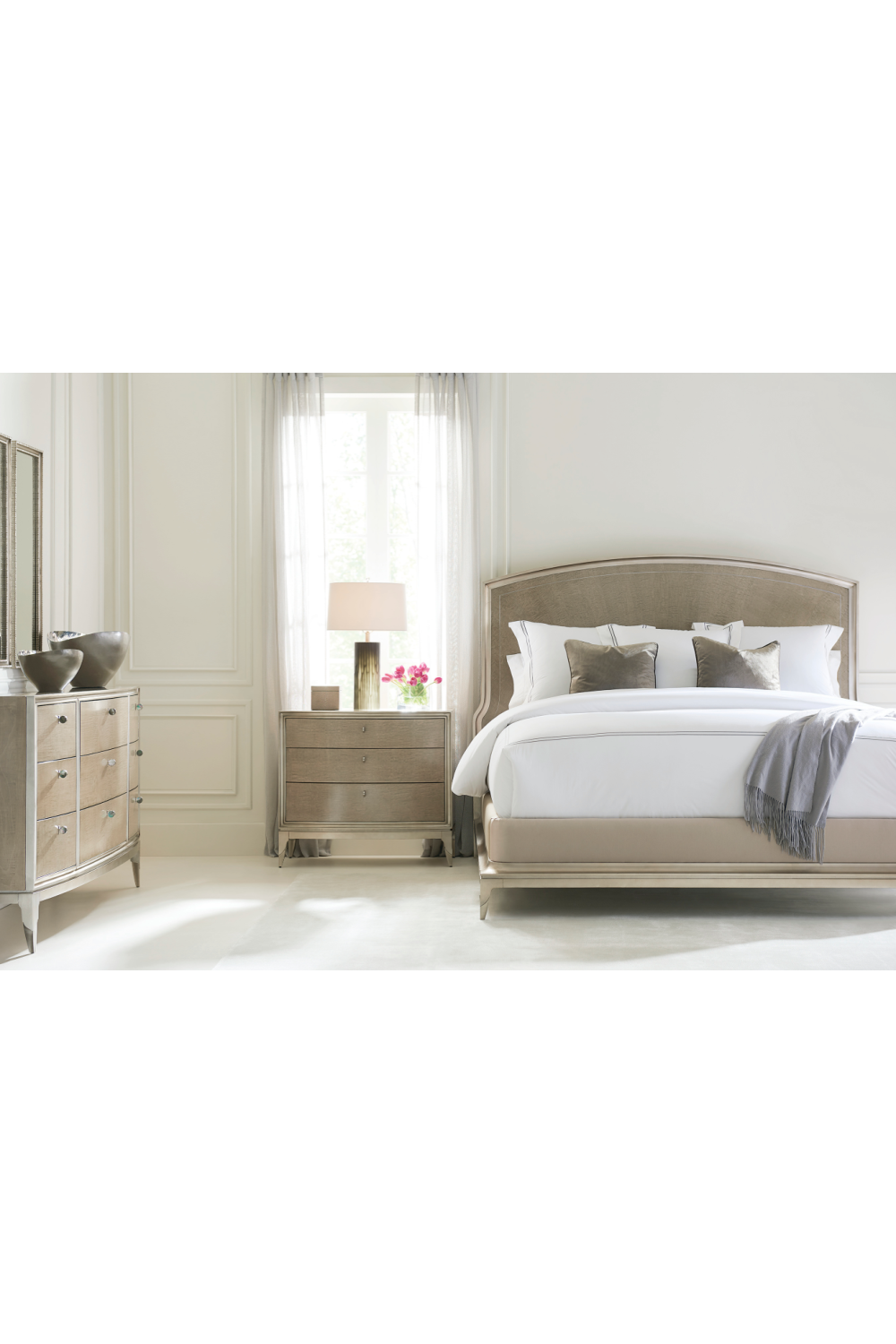Silver Leaf 3-Drawer Nightstand | Caracole Rise And Shine | Caracole.eu.com