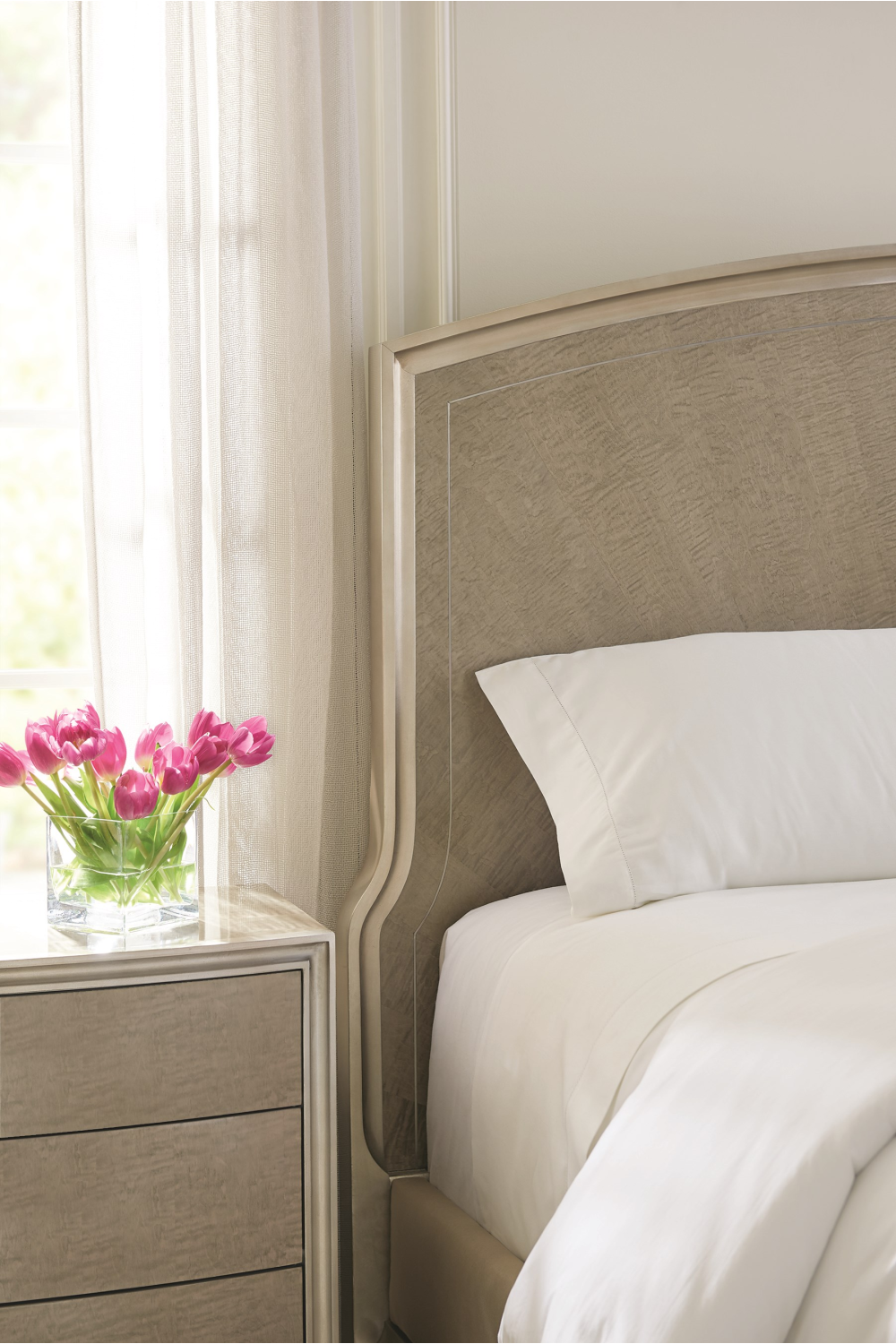 Silver Leaf 3-Drawer Nightstand | Caracole Rise And Shine | Caracole.eu.com