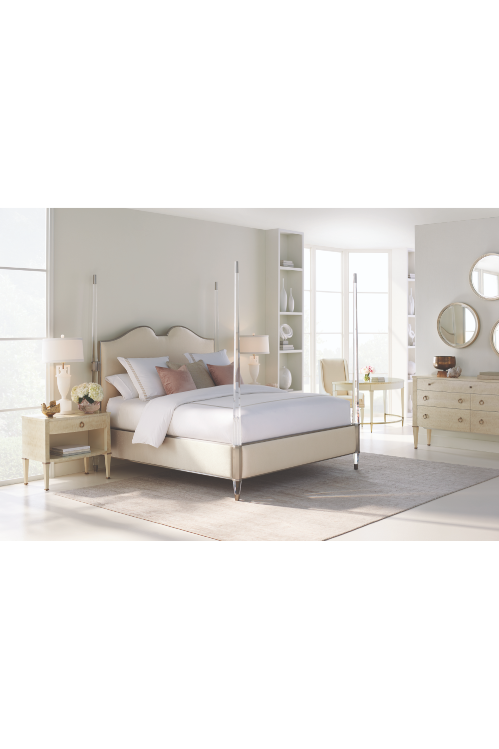 Cream Modern Classic Bed | Caracole The Post Is Clear | Caracole.eu.com
