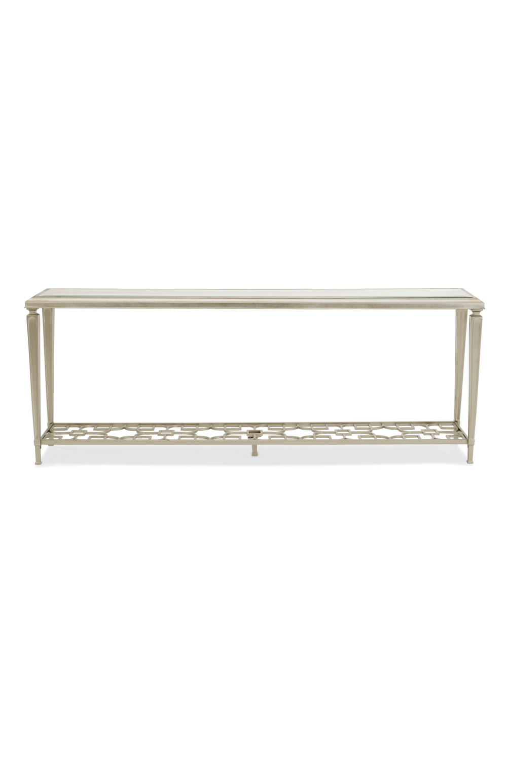 Taupe Silver Console Table | Caracole Highly Social | Caracole.eu.com