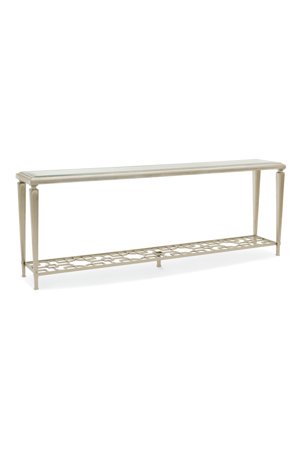 Taupe Silver Console Table | Caracole Highly Social | Caracole.eu.com