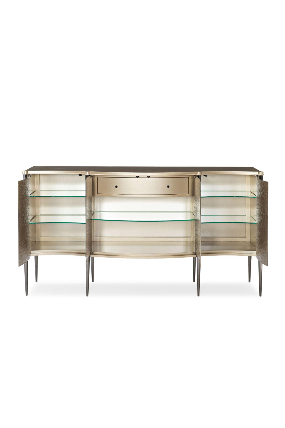Curved Glass 4-Door Sideboard | Caracole A New Day | Caracole.eu.com