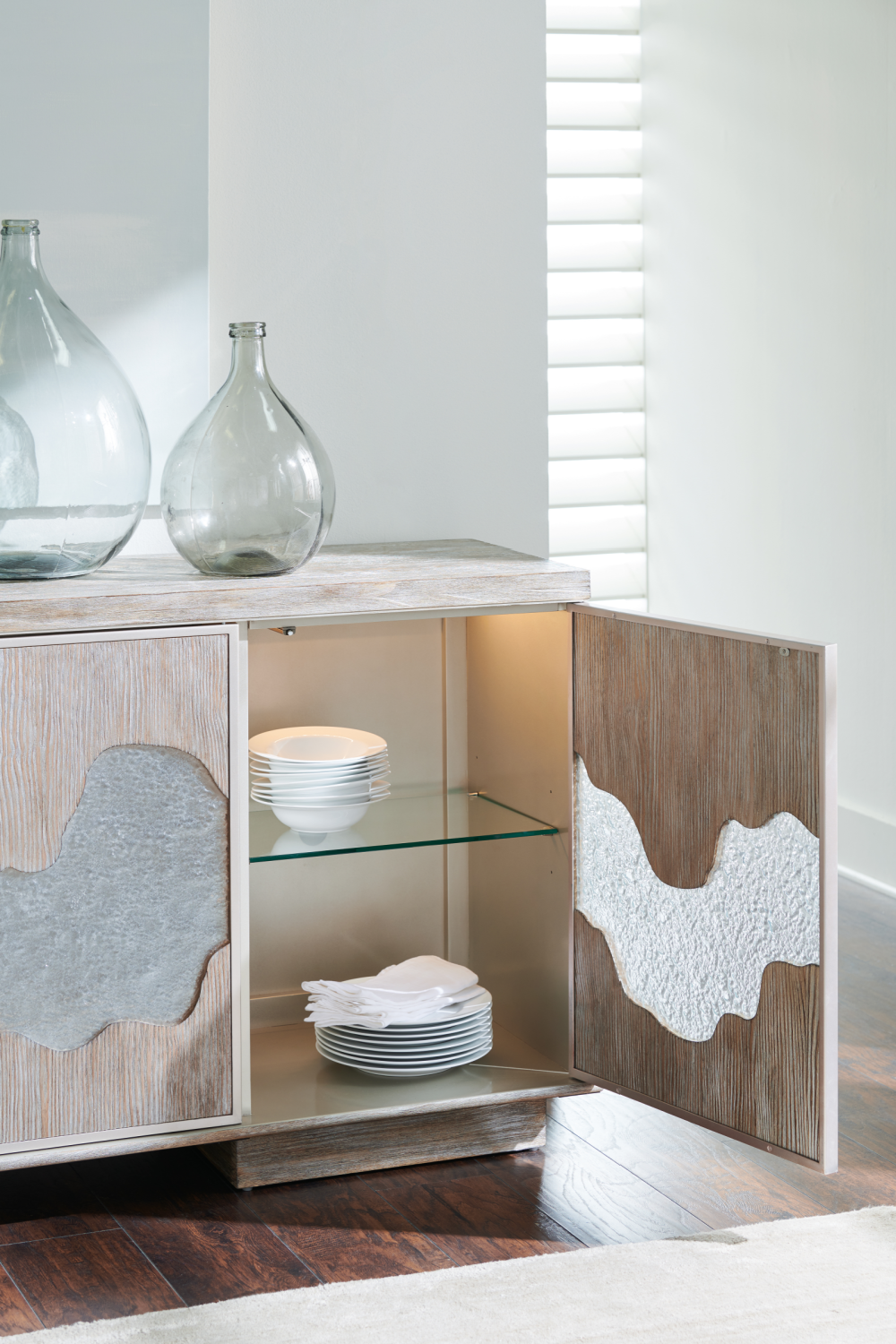 Cast Glass Accented Sideboard | Caracole Go With The Flow | Caracole.eu.com