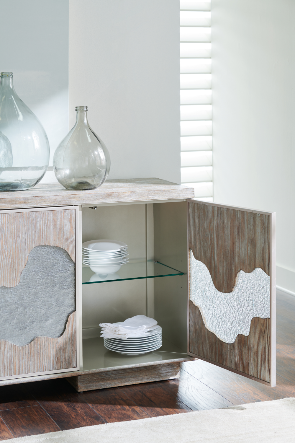 Cast Glass Accented Sideboard | Caracole Go With The Flow | Caracole.eu.com
