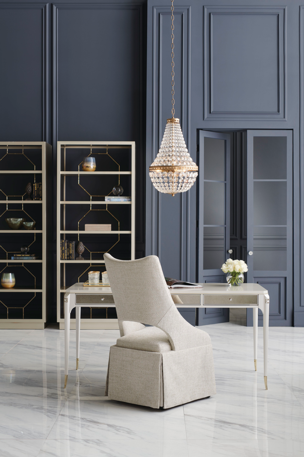 Taupe Metallic Modern Shelf | Caracole Going Up | Caracole.eu.com