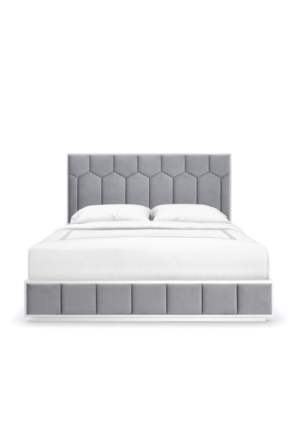 Gray Honeycomb Tufted California King Bed | Caracole Honey I'm Home | Caracole.eu.com
