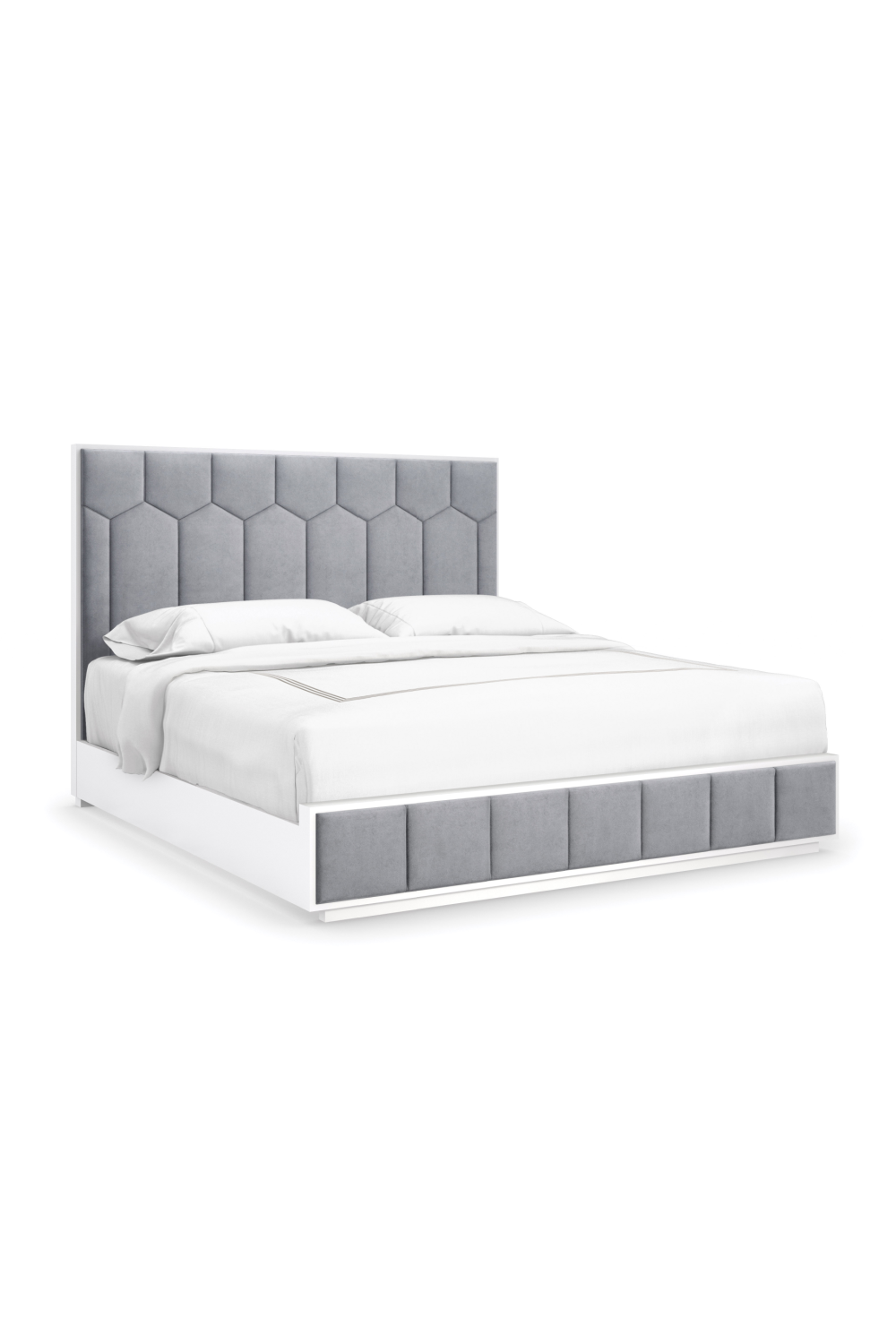 Gray Honeycomb Tufted California King Bed | Caracole Honey I'm Home | Caracole.eu.com