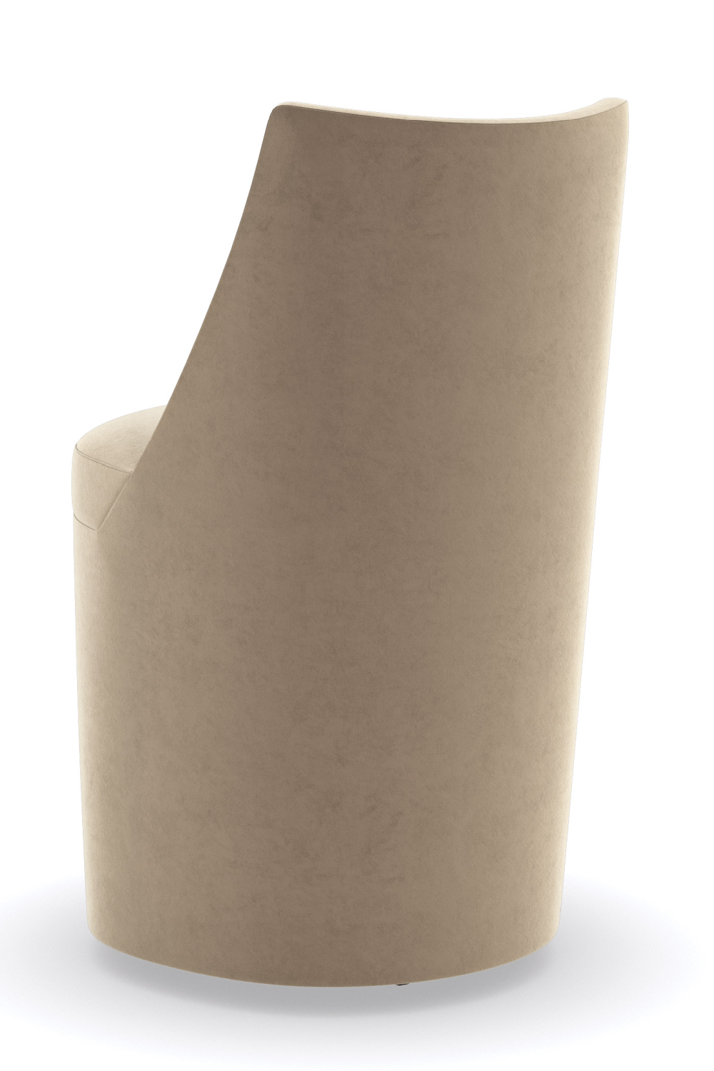 Taupe Velvet Dining Chair | Caracole Barrel Roll | Caracole.eu.com