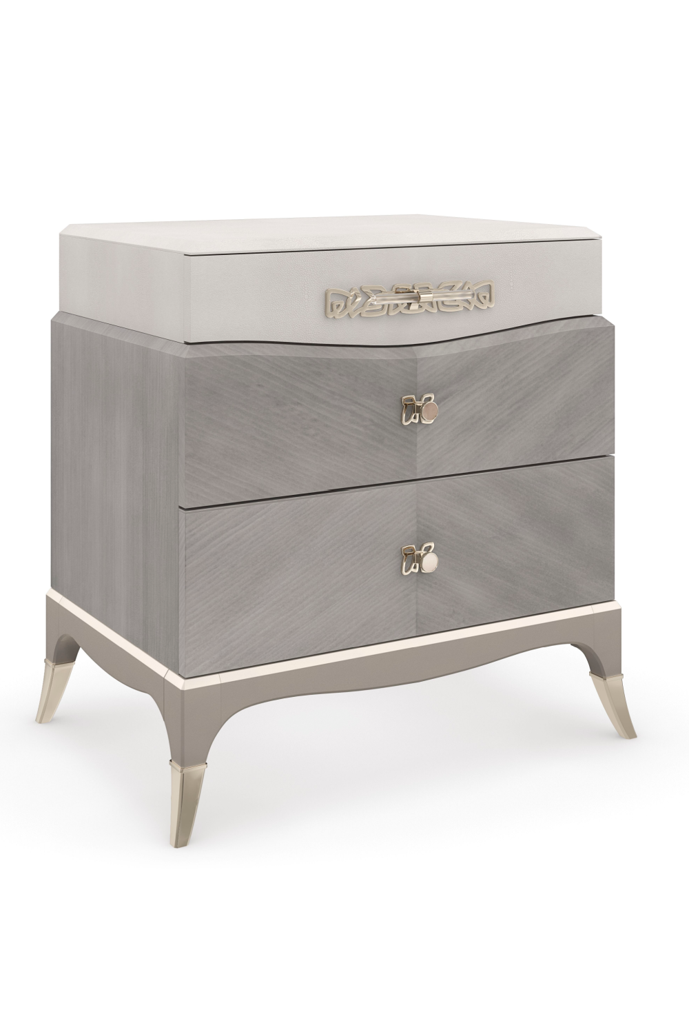 Gray Shagreen Modern Nightstand | Caracole Cadence | Caracole.eu.com