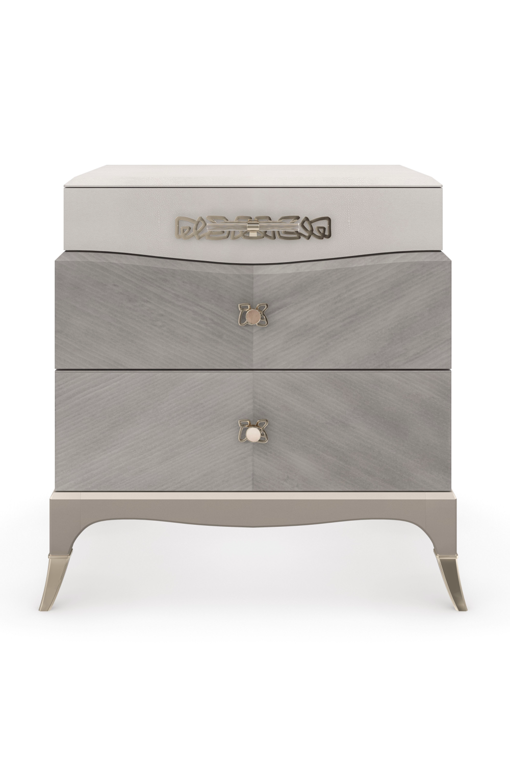 Gray Shagreen Modern Nightstand | Caracole Cadence | Caracole.eu.com