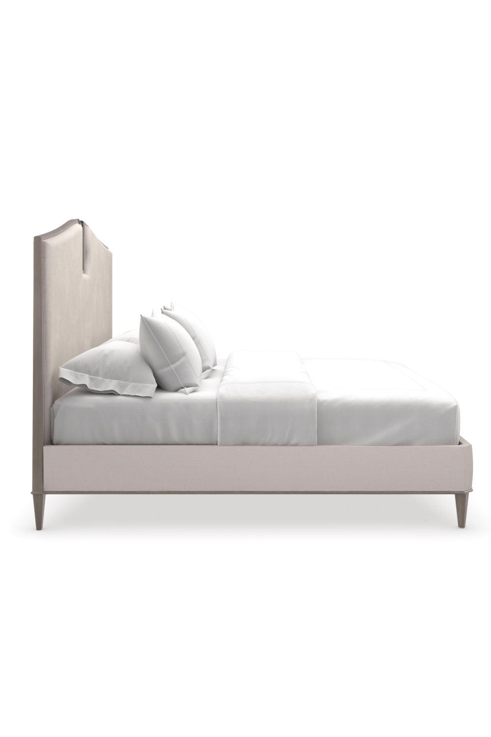 Cream Chenille Modern Bed | Caracole Crescendo | Caracole.eu.com