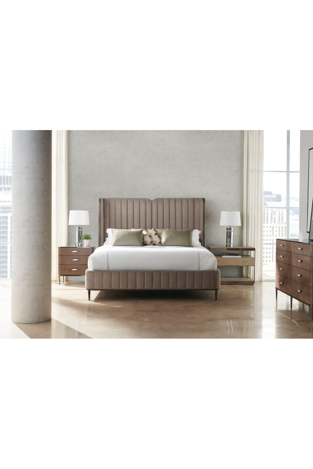 Channel Tufted Velvet Bed | Caracole Continuum | Caracole.eu.com