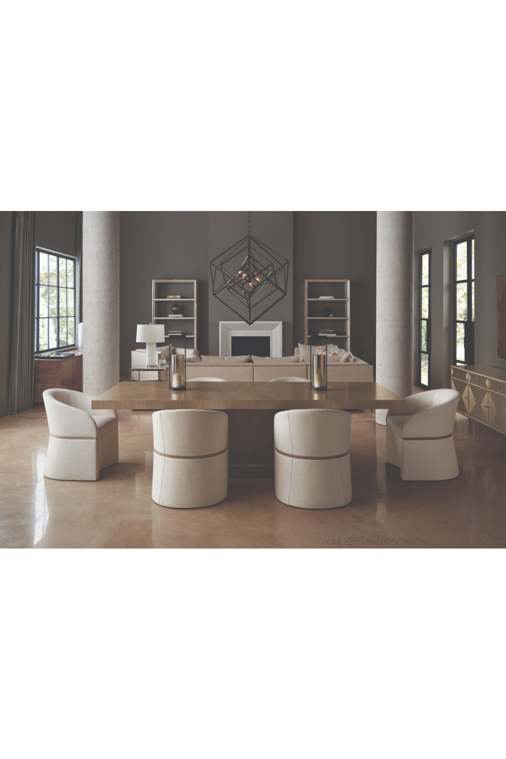 Geometrical Patterned Wooden Sideboard | Caracole Low Rise | Caracole.eu.com