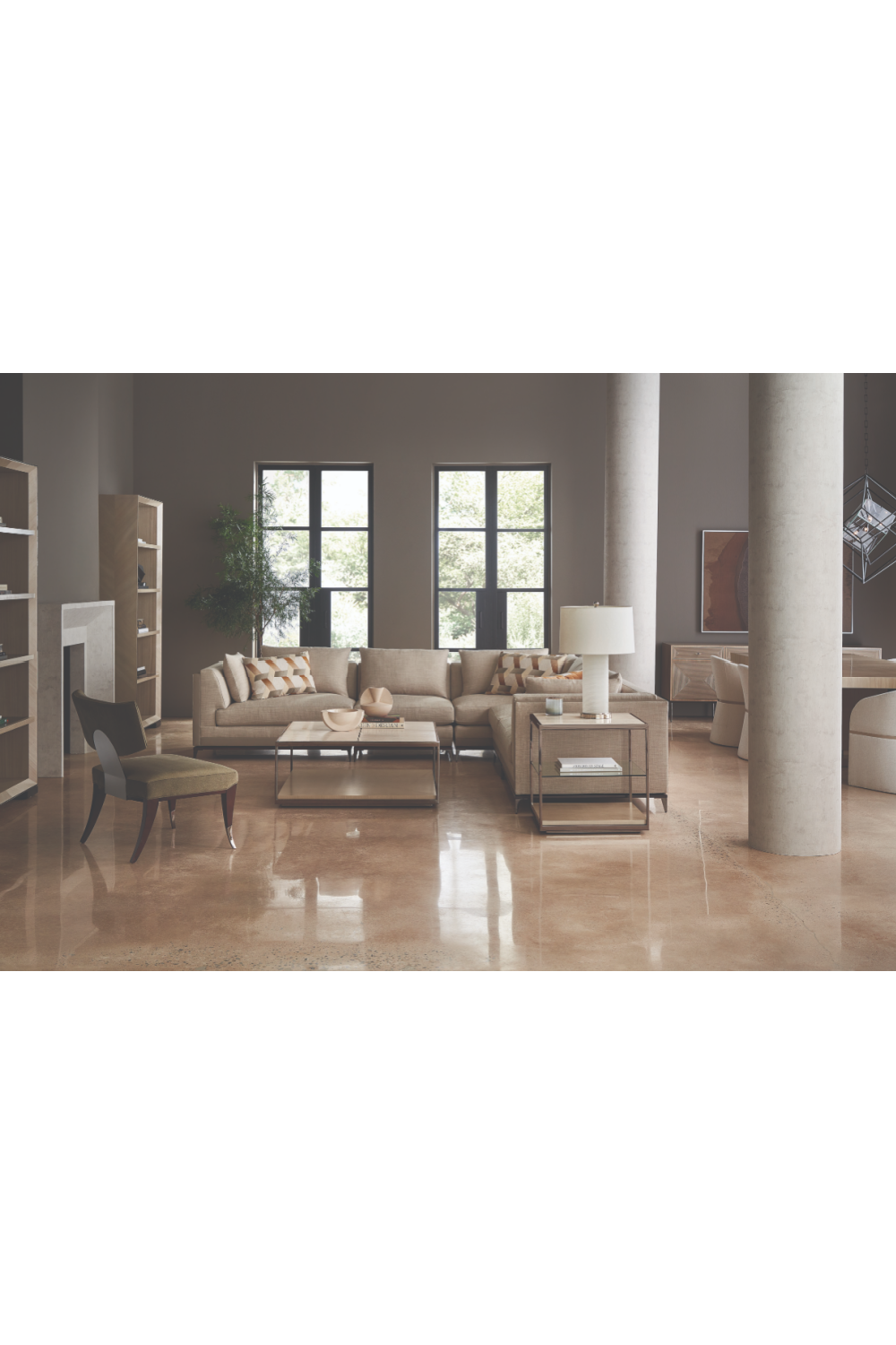 Geometrical Patterned Wooden Sideboard | Caracole Low Rise | Caracole.eu.com